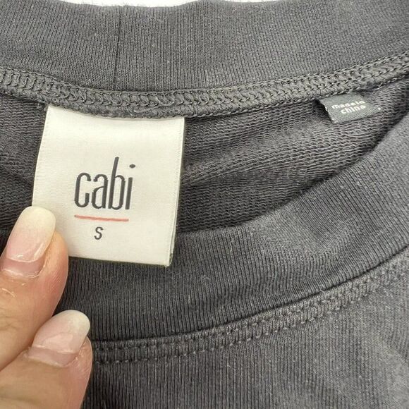 Cabi Snap Sleeve Sweatshirt Black Pullover top size Small #3686 - Picture 3 of 4